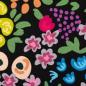 Preview: French Terry Sommersweat Blumenwiese bunt auf Schwarz